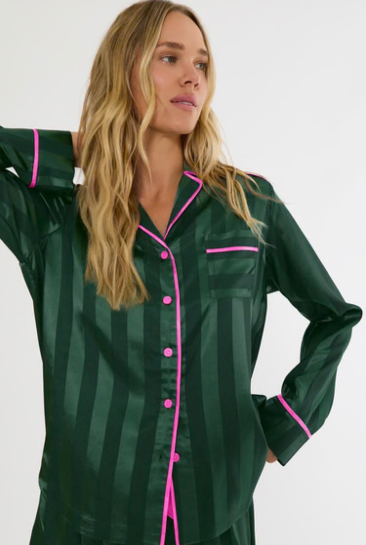 Beach Riot Livy & Connie Pj Set Pine Stripe