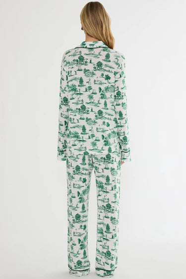 Beach Riot Livy Top & Connie Pant Set Green Fairway Toile