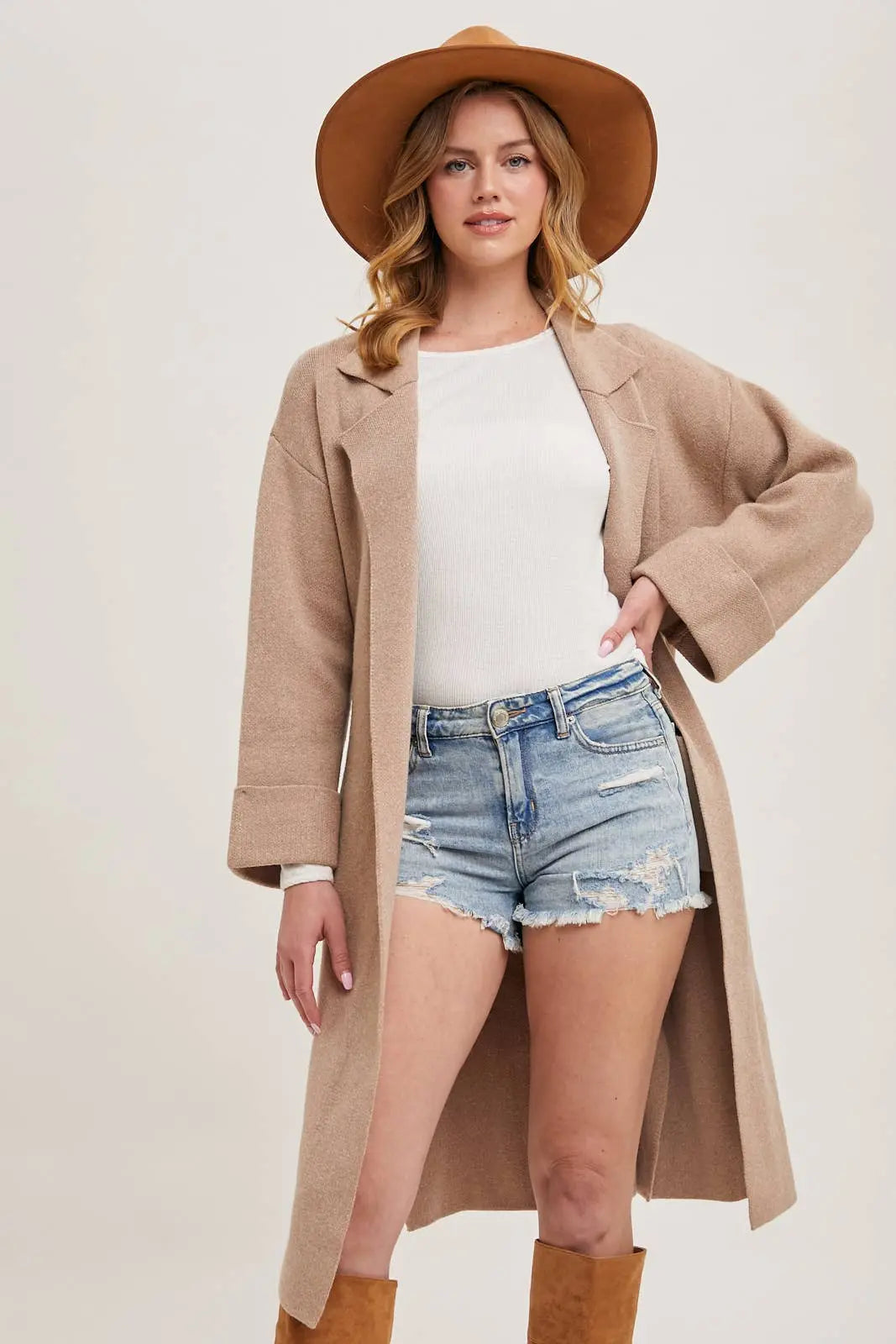 Knitted Trench Coat Bluivy