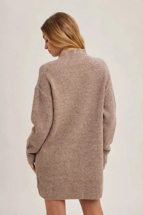 Mock Neck Sweater Mini Dress Bluivy