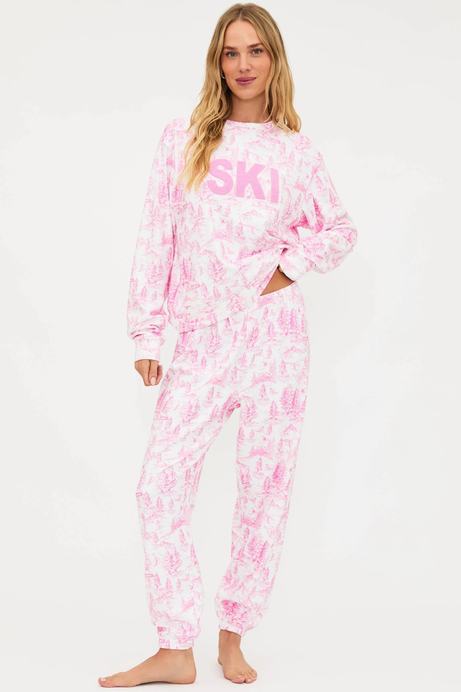 Beach Riot Georgie Pant Powder Pink Toile