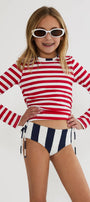 Beach Riot Little Addie & Janie Set Star Spangled Stripes
