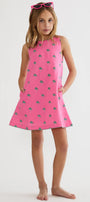 Beach Riot Little Caprina Dress Flamingo Fronds