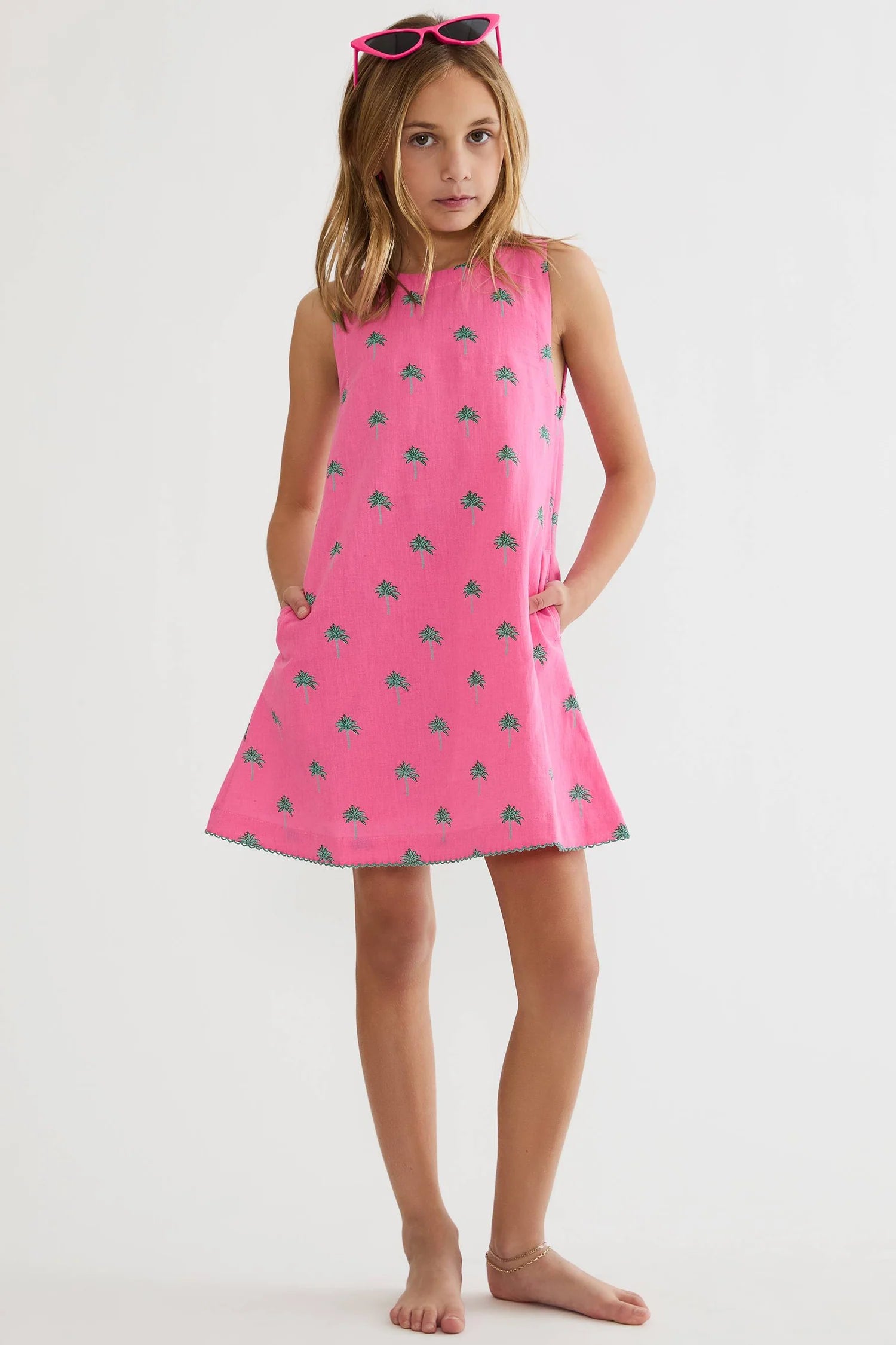 Beach Riot Little Caprina Dress Flamingo Fronds