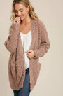 Boucle' Open Front Cardi Bluivy