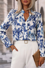 Elegant Floral Notched Neck Blouse Florida Girl Fashion Boutique