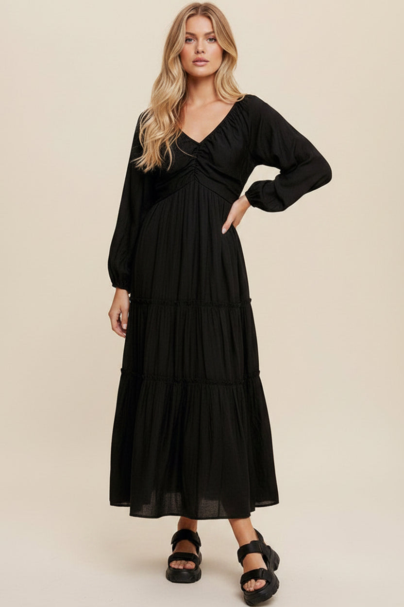 Black Tiered Maxi Dress Florida Girl Fashion Boutique