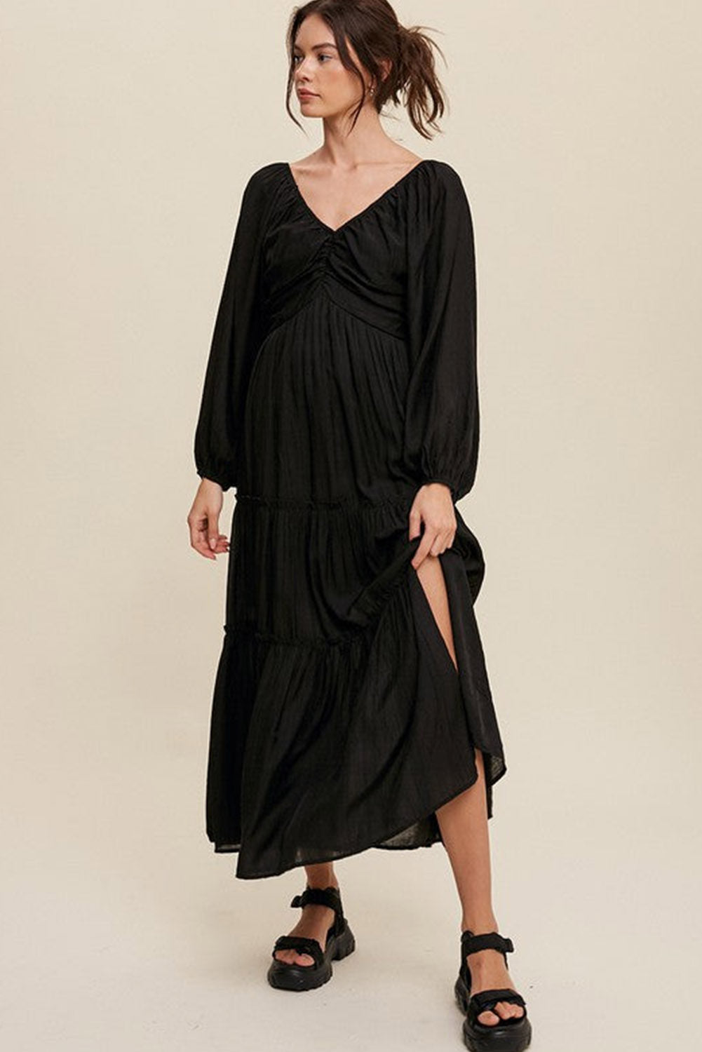 Black Tiered Maxi Dress Florida Girl Fashion Boutique