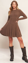 Cocoa Crush Ribbed Mini Dress