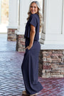 Raw Hem Loose Tee and Wide Leg Pants Set Florida Girl Fashion Boutique