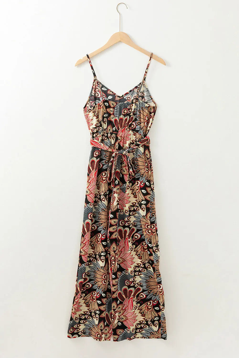 Black Floral Print Belted Sleeveless Wide Leg Jumpsuit Florida Girl Fashion Boutique