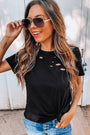 Black Distressed Tee Florida Girl Fashion Boutique