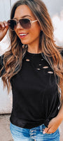 Black Distressed Tee Florida Girl Fashion Boutique