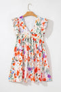 Floral Ruffle Sleeve High Waist Mini Dress Florida Girl Fashion Boutique