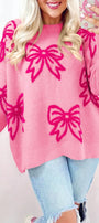 Drop Shoulder Slouch Bow Sweater Florida Girl Fashion Boutique