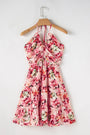 Pink Floral Halter Mini Dress Florida Girl Fashion Boutique