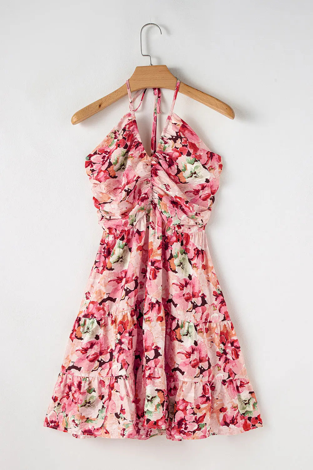 Pink Floral Halter Mini Dress Florida Girl Fashion Boutique