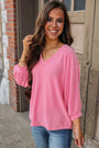 Pink Corded Bracelet Sleeve Top Florida Girl Fashion Boutique
