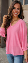 Pink Corded Bracelet Sleeve Top Florida Girl Fashion Boutique