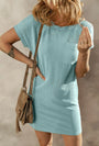 Teal Corded T-Shirt Dress Florida Girl Fashion Boutique