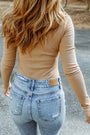 Khaki Ribbed High Neck Top Florida Girl Fashion Boutique