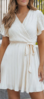 Pleated Flutter Sleeve Dress Florida Girl Fashion Boutique