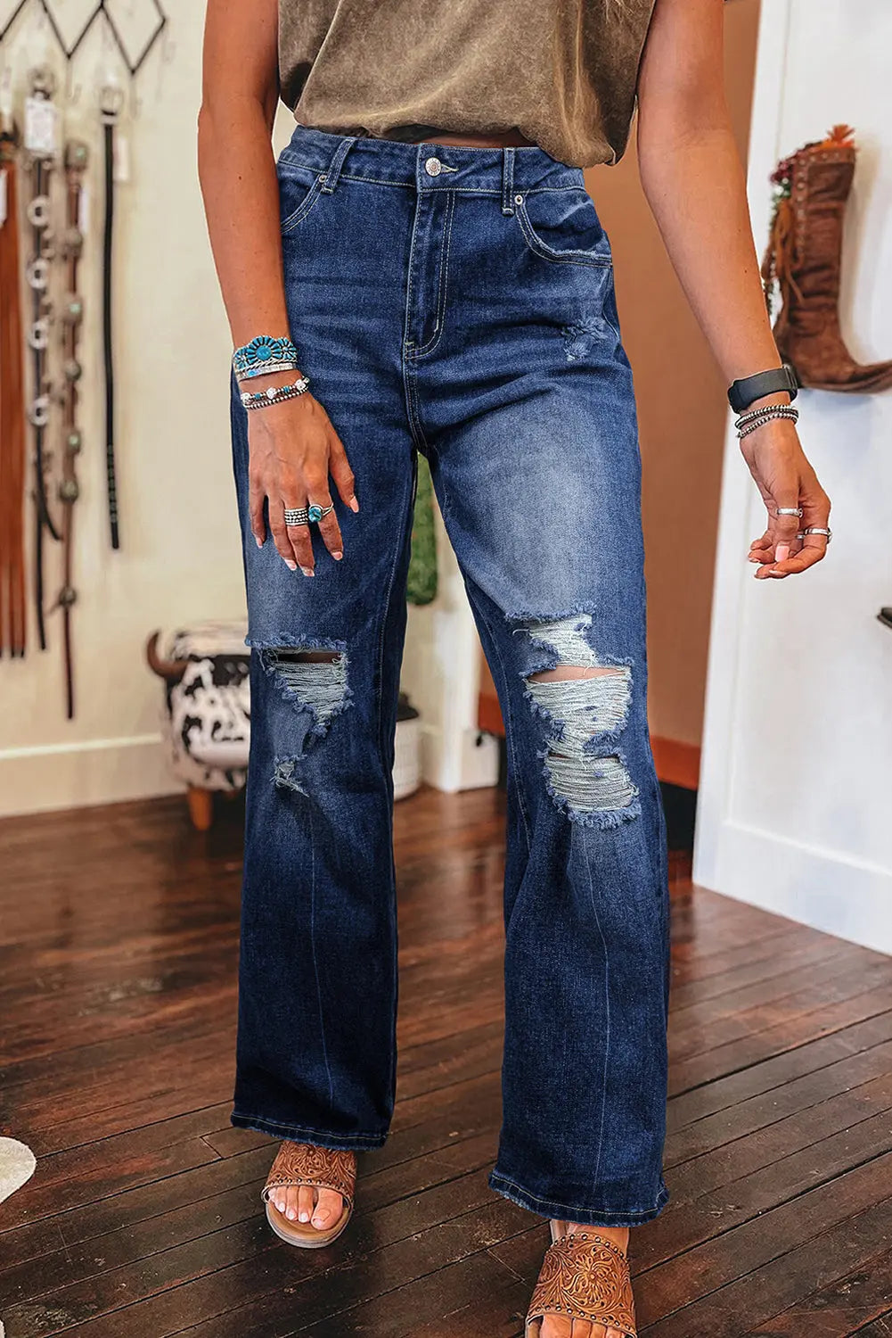 Dusk Blue Mineral Wash Denim Florida Girl Fashion Boutique