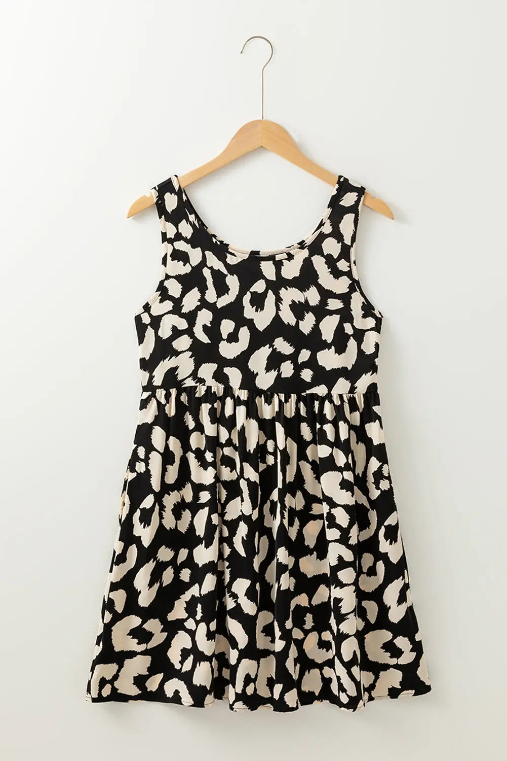 Black Leopard High Waist Dress flori