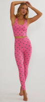 Beach Riot Piper Legging Flamingo Fronds Waffle
