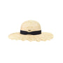 Wavy Brim Black Ribbon Sun Hat C.C Beanie