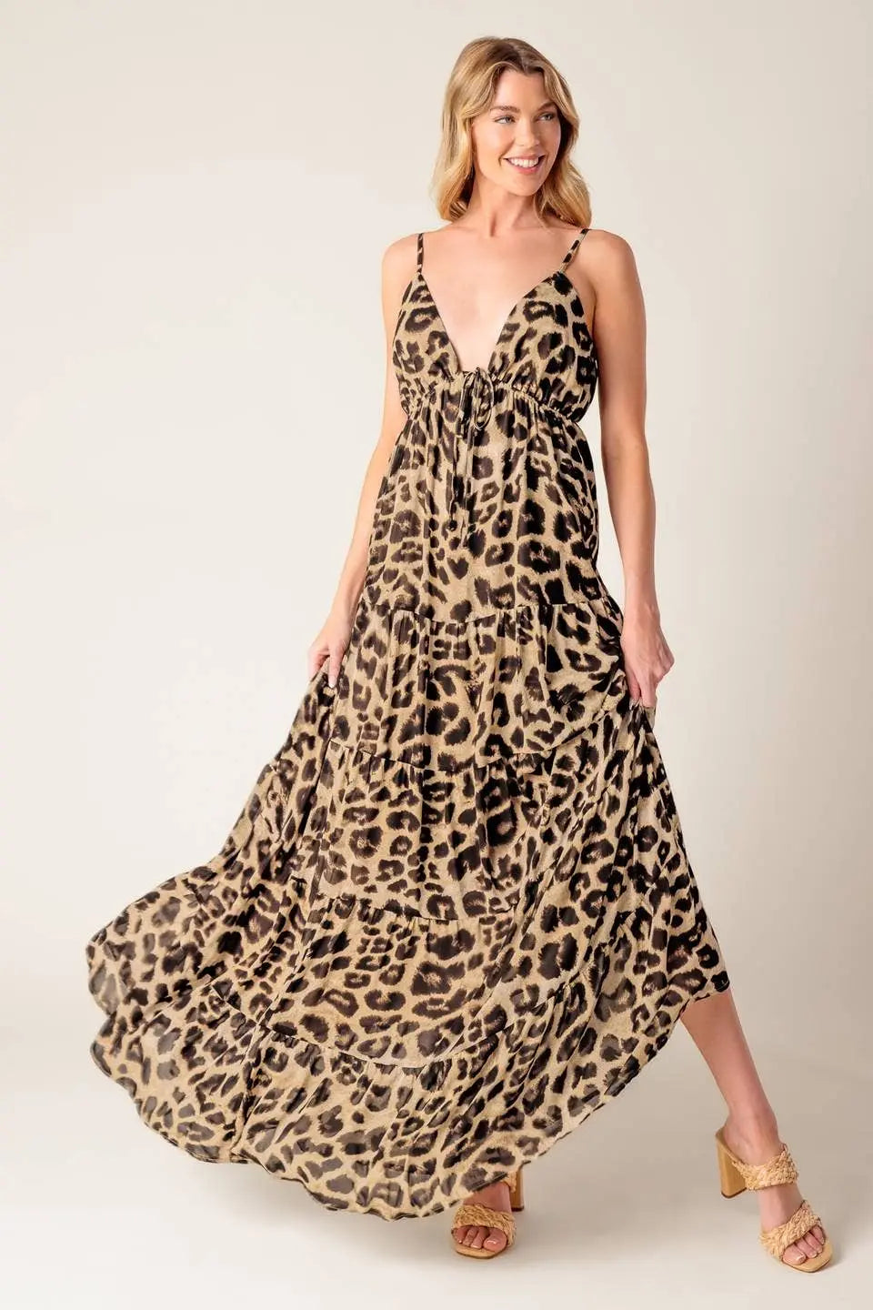 Animal Print Maxi Dress FLYING TOMATO
