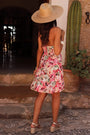 Pink Floral Halter Mini Dress Florida Girl Fashion Boutique