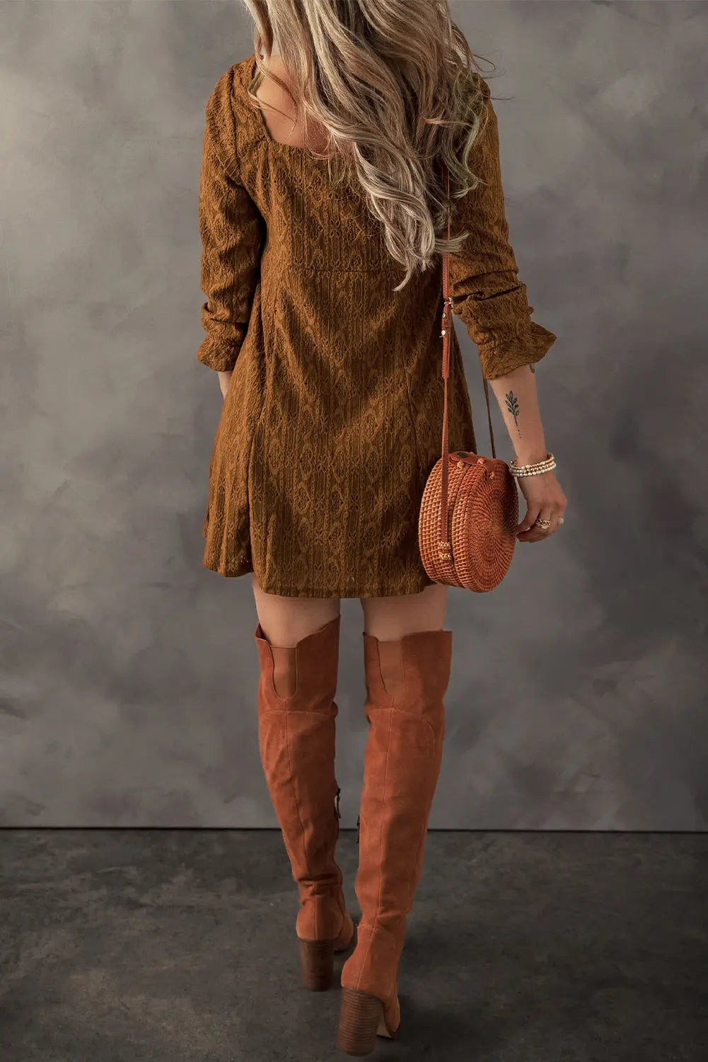 Brown Lace Shift Mini Florida Girl Fashion Boutique