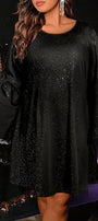 Metallic Bell Sleeve Mini Dress Florida Girl Fashion Boutique