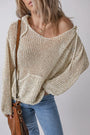 Hollow Knit Kangaroo Sweater Florida Girl Fashion Boutique