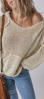 Hollow Knit Kangaroo Sweater Florida Girl Fashion Boutique