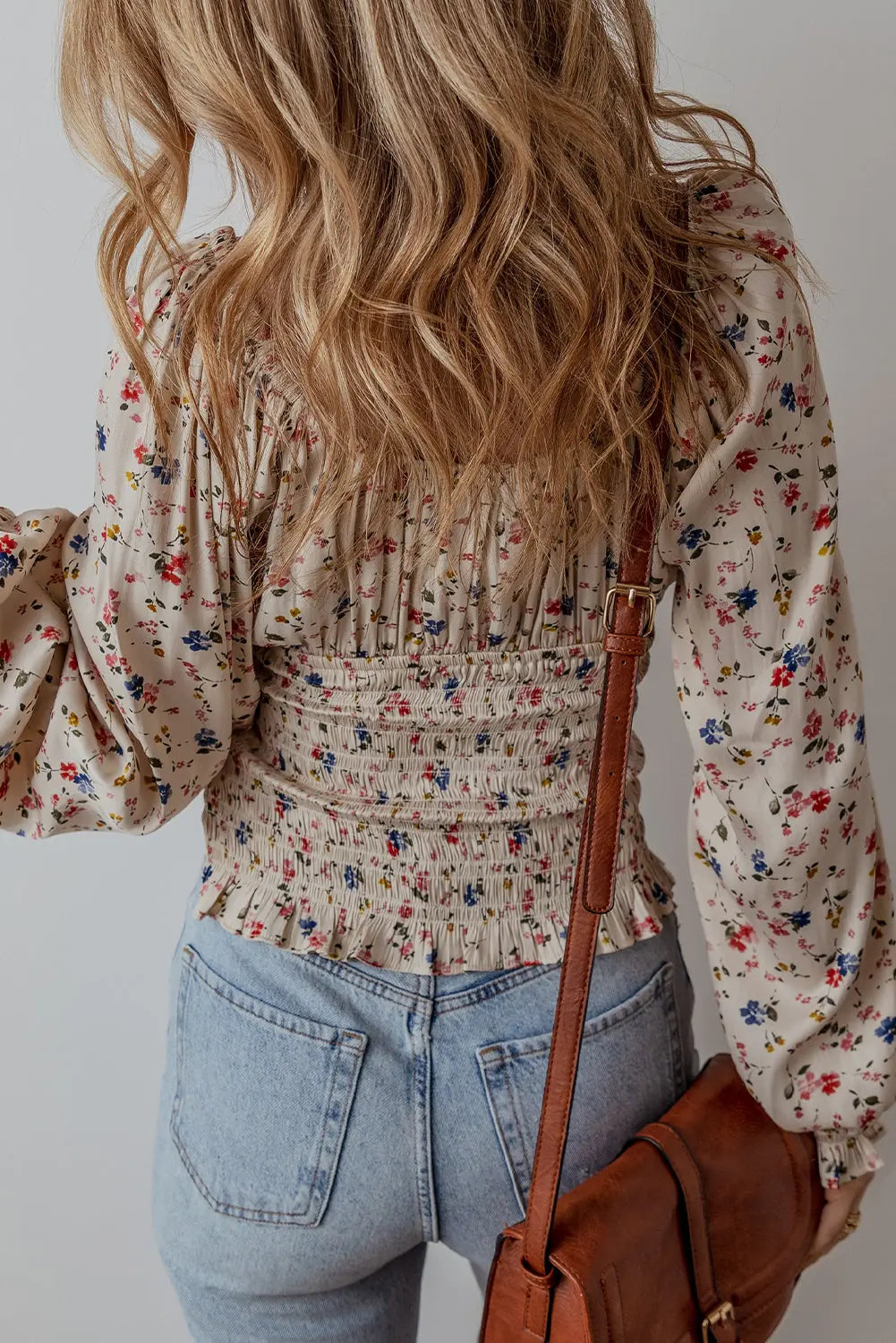 Boho Floral Smocked Blouse Florida Girl Fashion Boutique