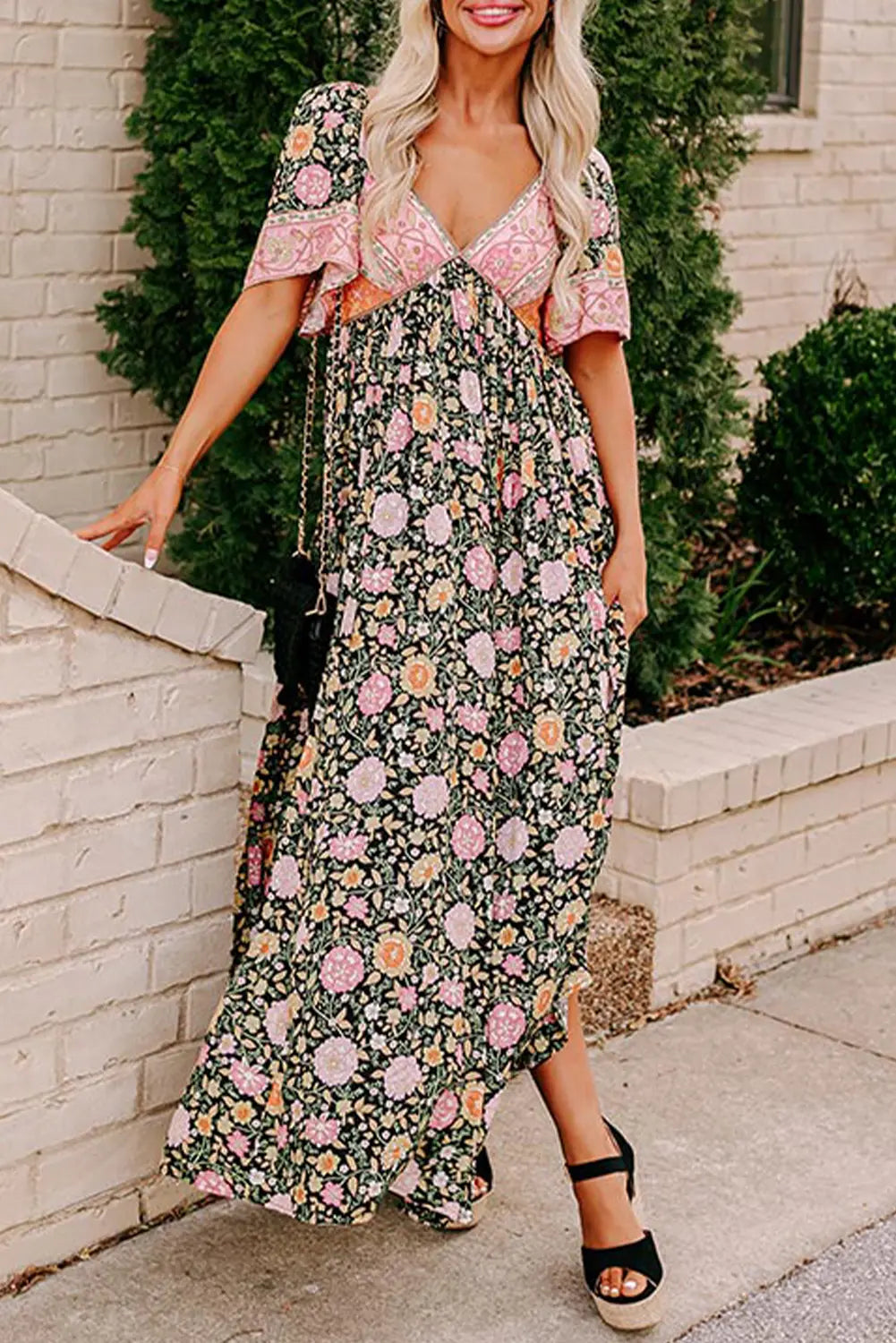 Boho Floral Patchwork Maxi Florida Girl Fashion Boutique
