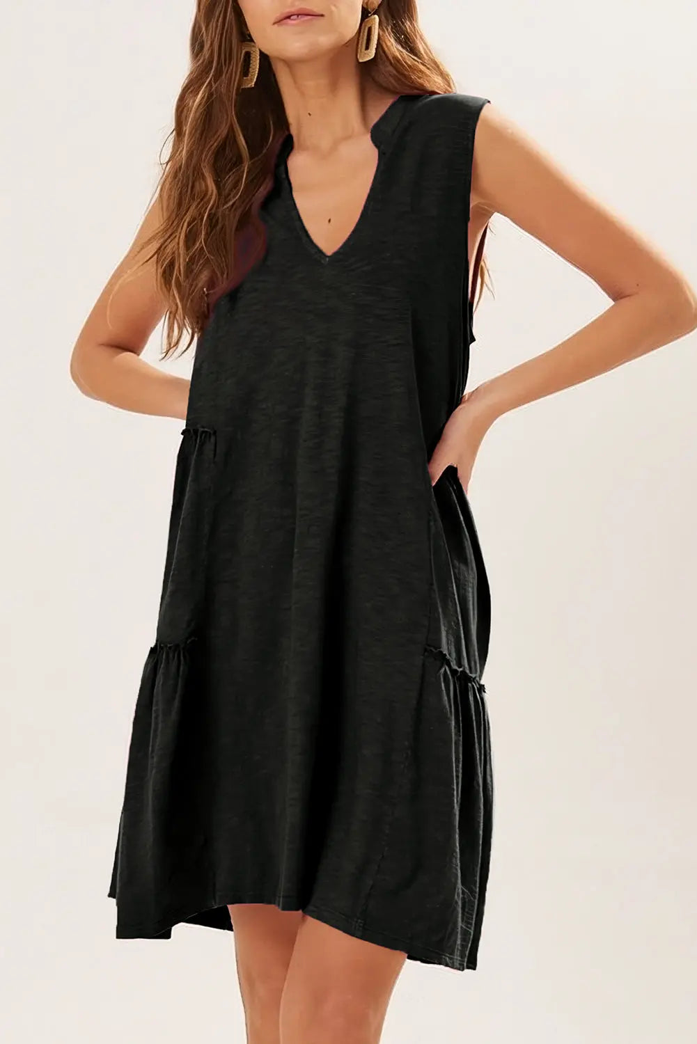 V Neck Tiered Ruffled Flowy Dress Florida Girl Fashion Boutique
