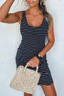 Black Striped Mini Dress Florida Girl Fashion Boutique