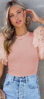 Dotty Mesh Sleeve Top
