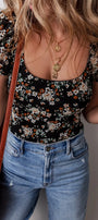 Black Floral Bodysuit Florida Girl Fashion Boutique