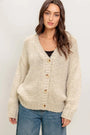 A sweater knit cardigan- ISW5317 CREAM GOLD FLYING TOMATO