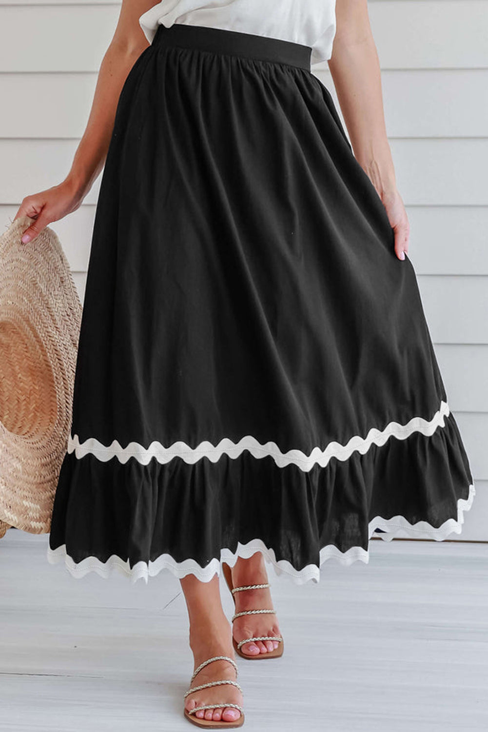 Black Ricrac Skirt Florida Girl Fashion Boutique