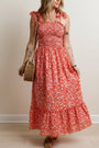 Floral Smocked Tie Strap Maxi Florida Girl Fashion Boutique