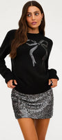 Beach Riot Jolene Sweater Black Bow