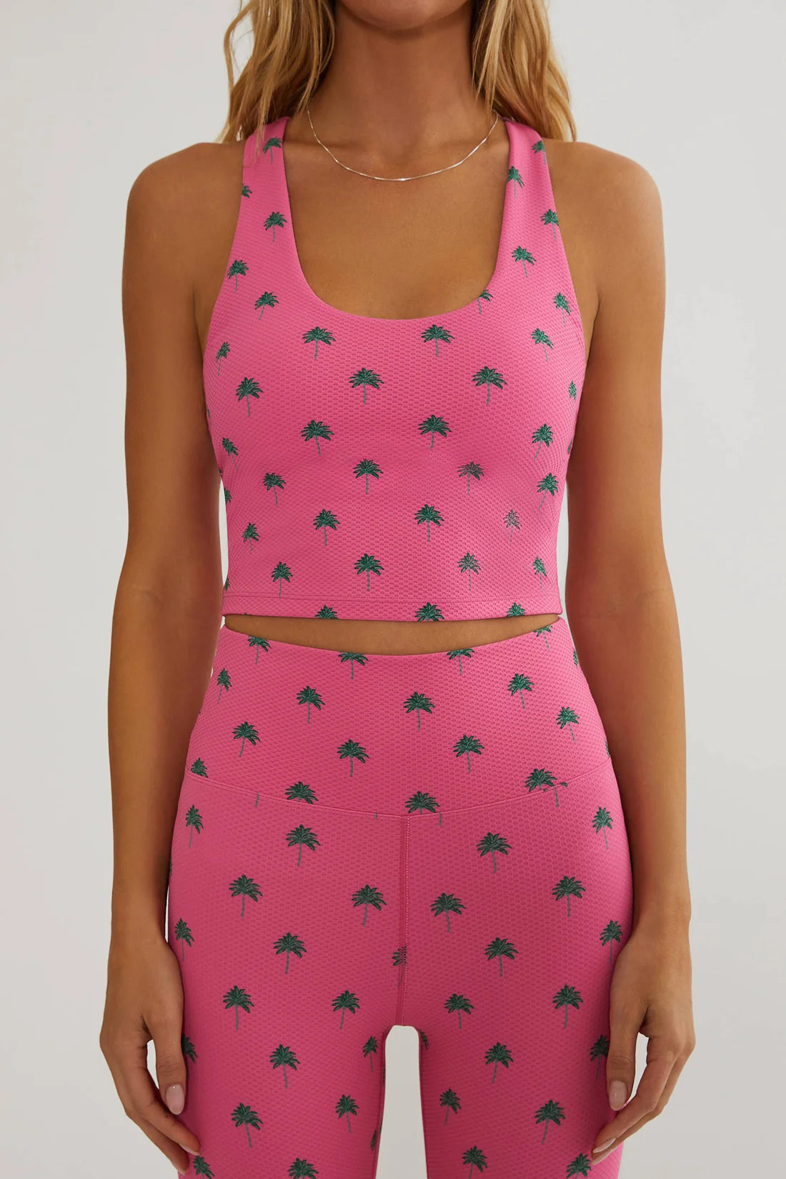 Beach Riot Yara Top Flamingo Fronds Waffle