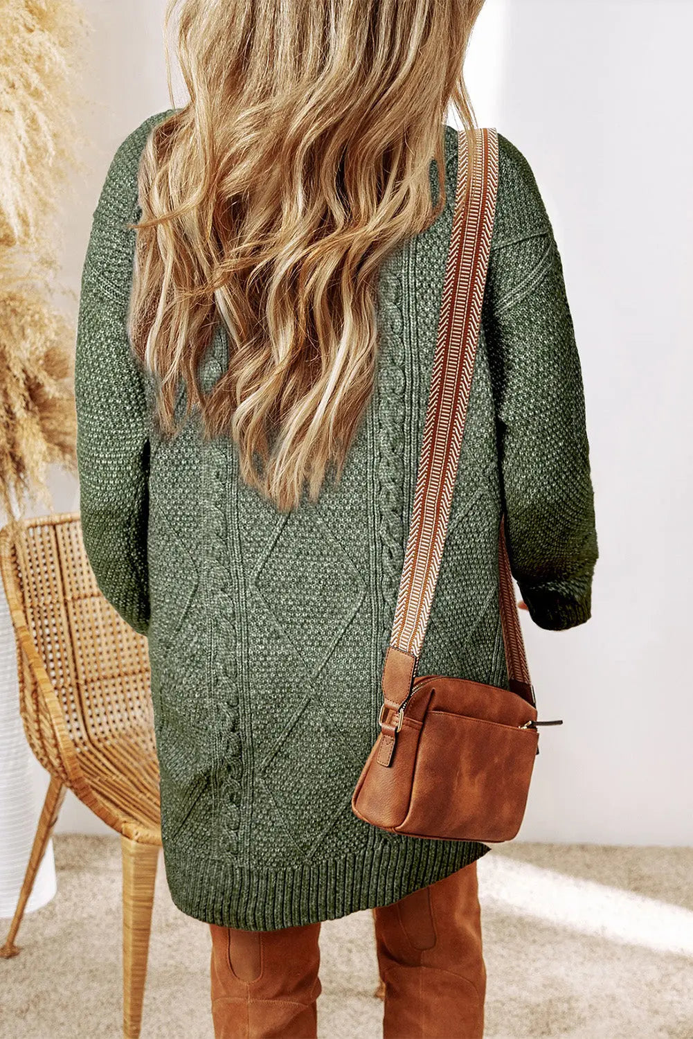 Misty Green Cable Knit Sweater Dress Florida Girl Fashion Boutique