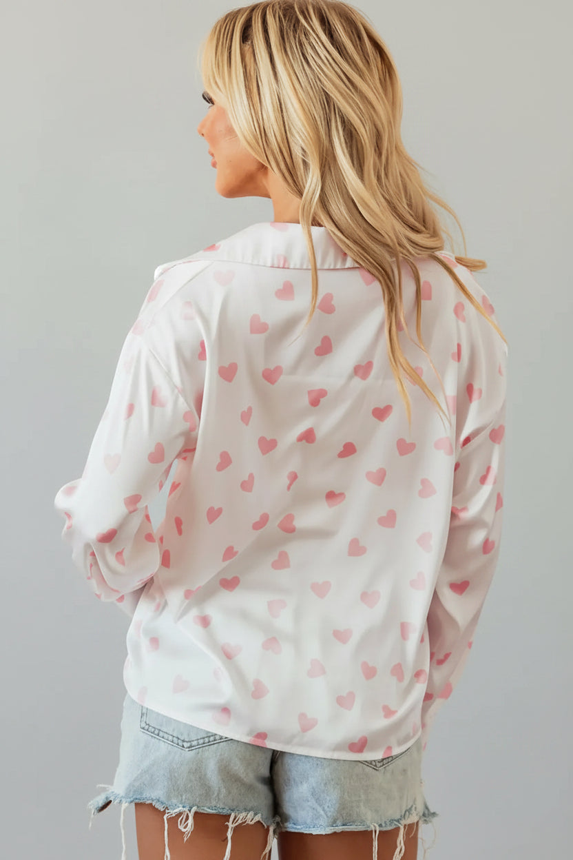Love Heart Button Up Shirt Florida Girl Fashion Boutique