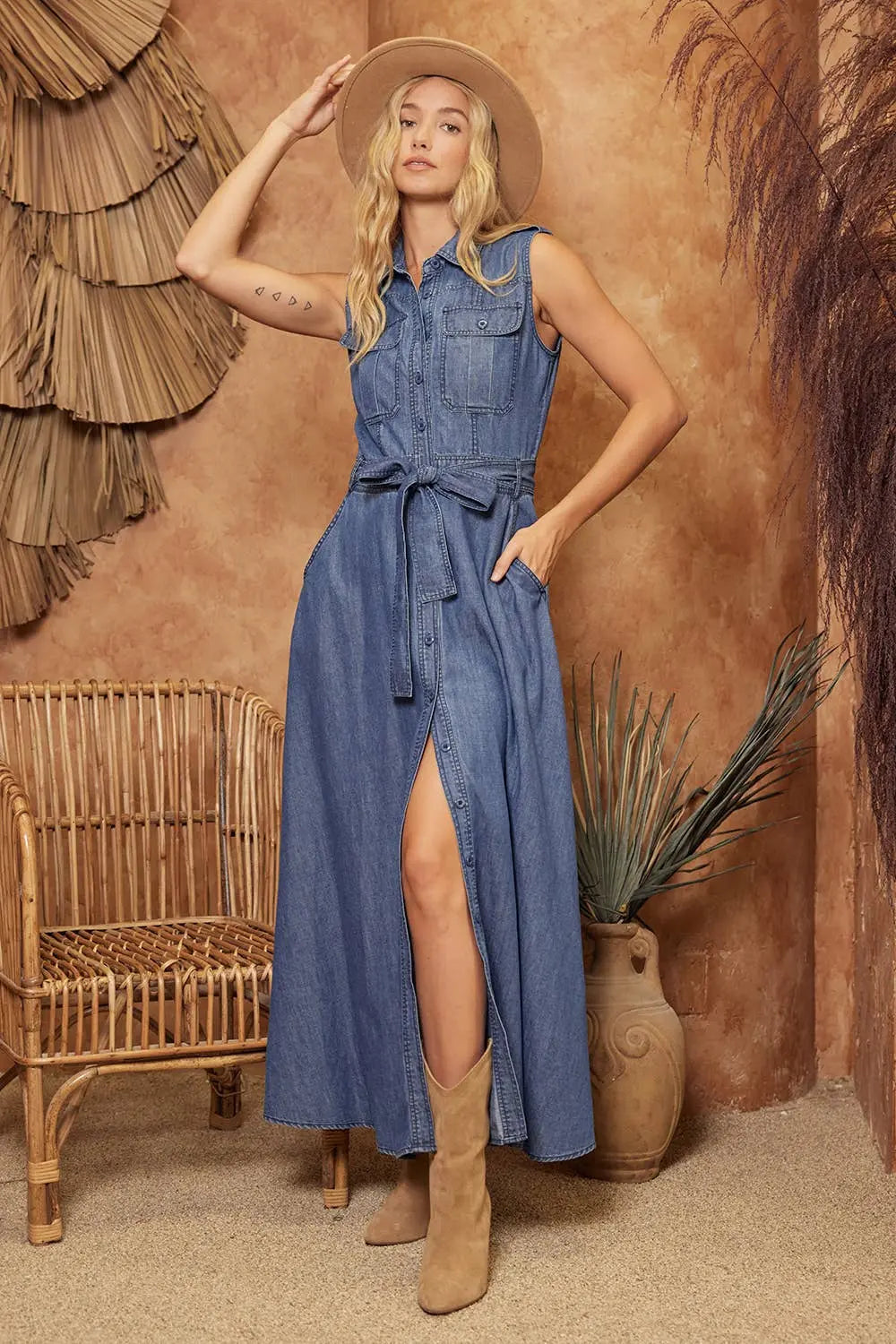 DENIM MAXI DRESS Bluivy
